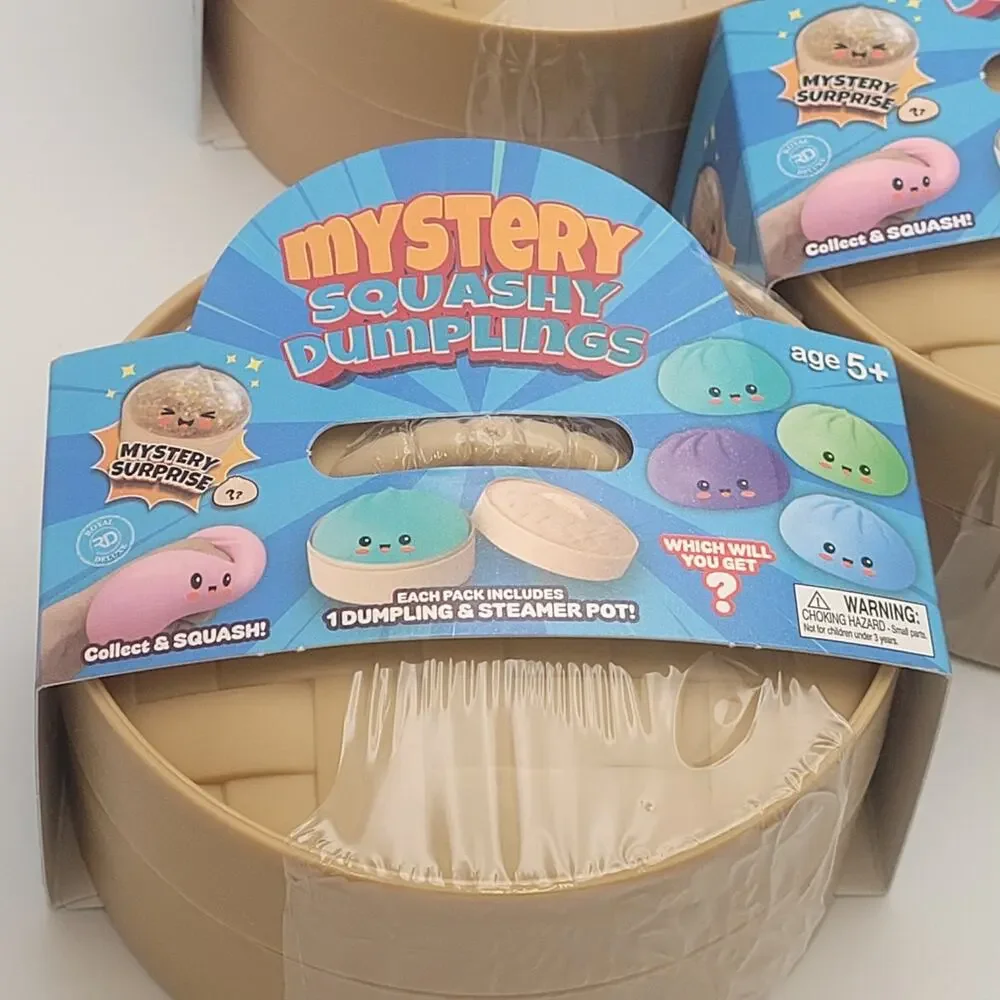 5 Mystery Squashy Dumpling and Steamer Pot Squishy Toy Sealed Blind Surprise